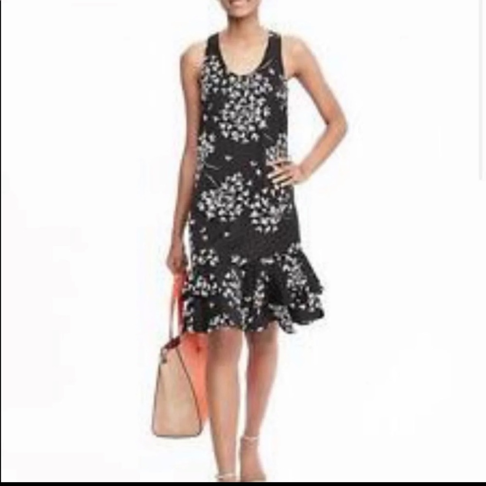 Banana Republic Floral flounce hem dress Size 4
